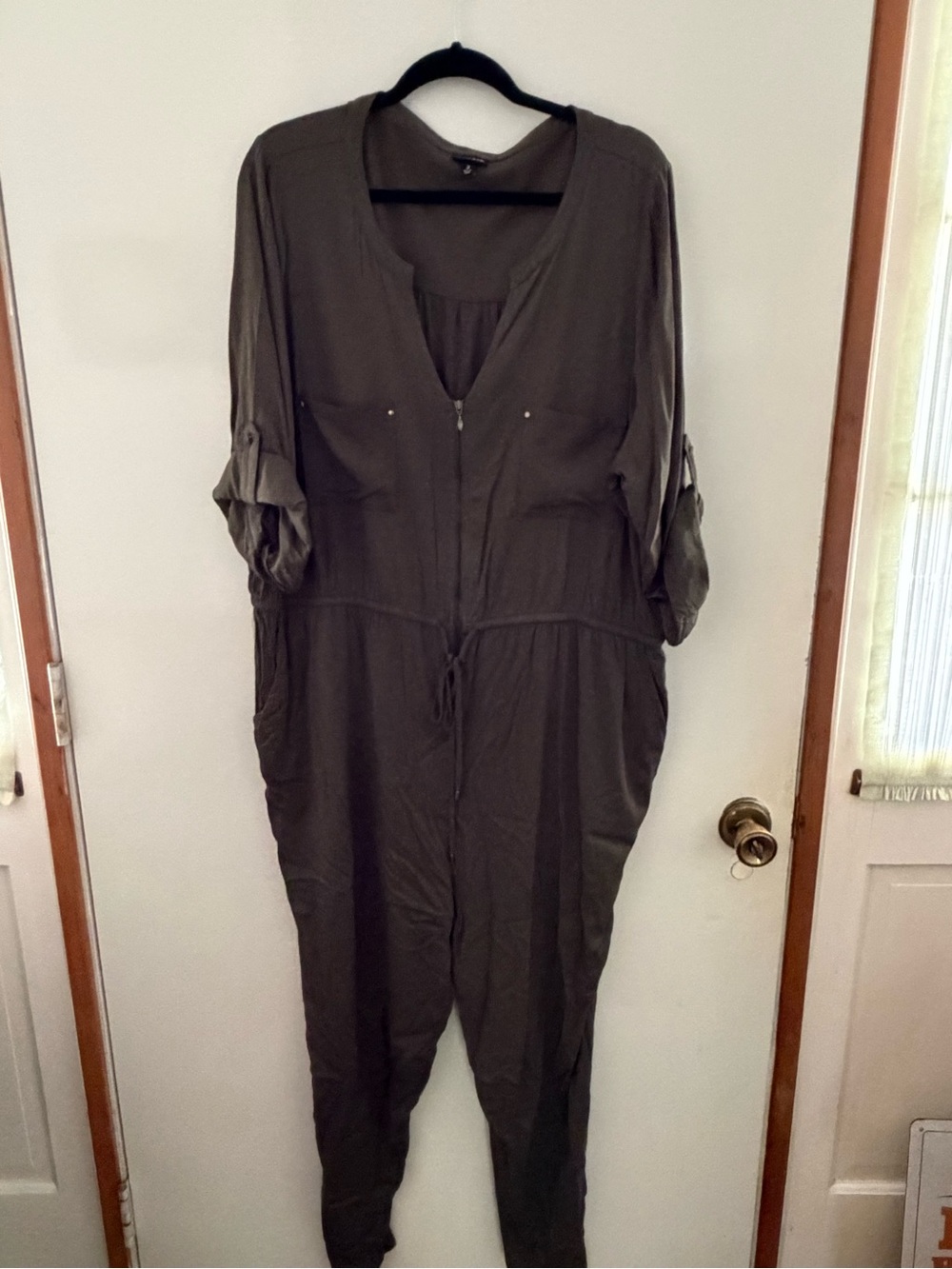torrid Olive Utility Zip-Front Jumpsuit